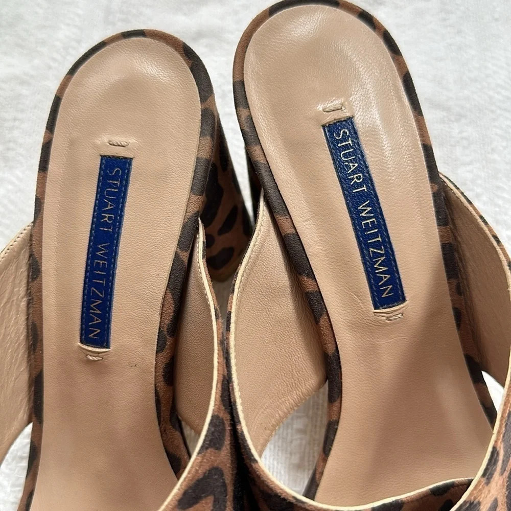 Sold on eBay Stuart Weitzman Animal Print Suede Sandals, Size 7, like new - Picture 3 of 8